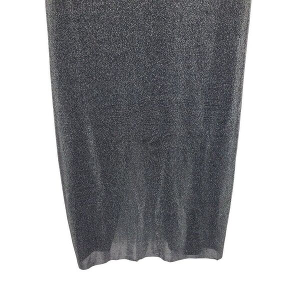 ALLSAINTS  Metallic Sami Hi-lo Mini Midi Skirt 12 Gunmetal Wrap Knot Night Out - Picture 11 of 16